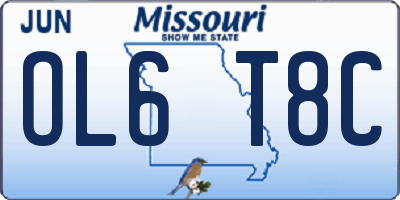 MO license plate OL6T8C