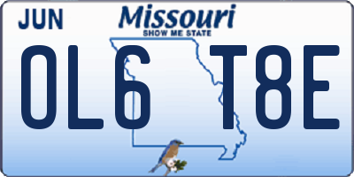 MO license plate OL6T8E