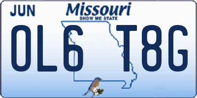 MO license plate OL6T8G