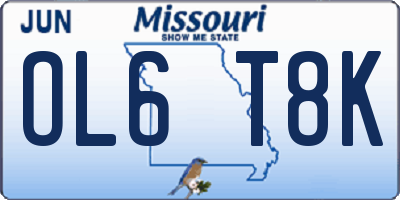 MO license plate OL6T8K