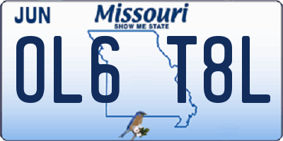 MO license plate OL6T8L