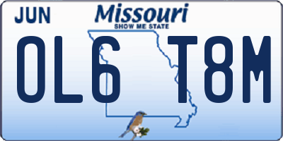 MO license plate OL6T8M