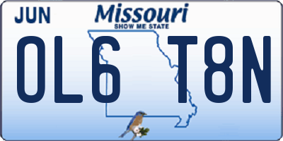 MO license plate OL6T8N