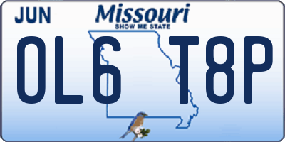 MO license plate OL6T8P