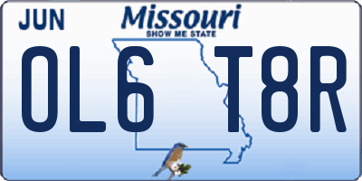 MO license plate OL6T8R