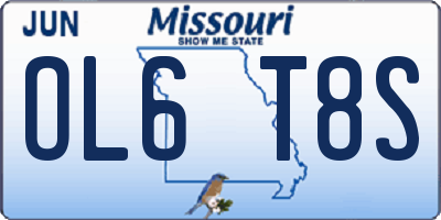 MO license plate OL6T8S
