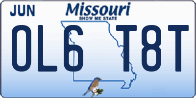 MO license plate OL6T8T