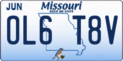 MO license plate OL6T8V