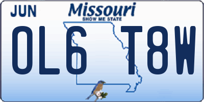 MO license plate OL6T8W
