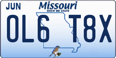 MO license plate OL6T8X