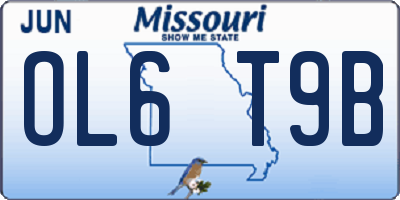 MO license plate OL6T9B