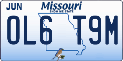 MO license plate OL6T9M