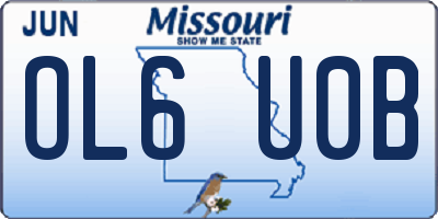 MO license plate OL6U0B