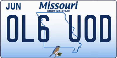 MO license plate OL6U0D