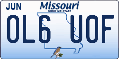 MO license plate OL6U0F