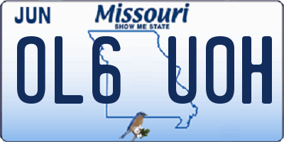 MO license plate OL6U0H