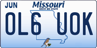 MO license plate OL6U0K