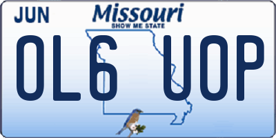 MO license plate OL6U0P