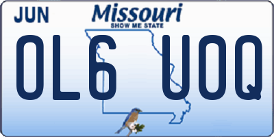 MO license plate OL6U0Q