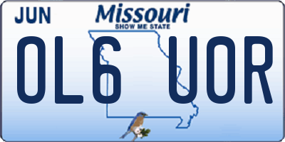 MO license plate OL6U0R
