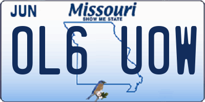 MO license plate OL6U0W