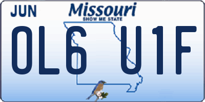 MO license plate OL6U1F