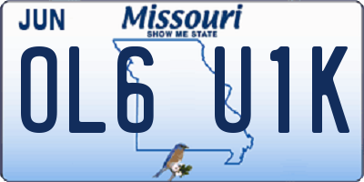 MO license plate OL6U1K