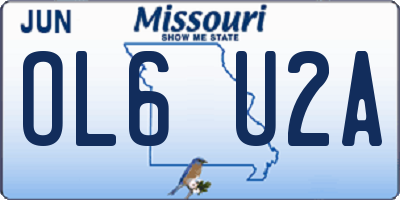 MO license plate OL6U2A