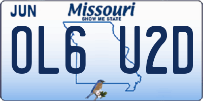 MO license plate OL6U2D