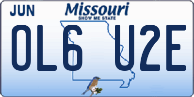 MO license plate OL6U2E