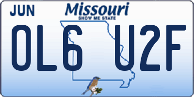 MO license plate OL6U2F