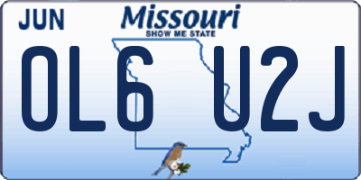 MO license plate OL6U2J