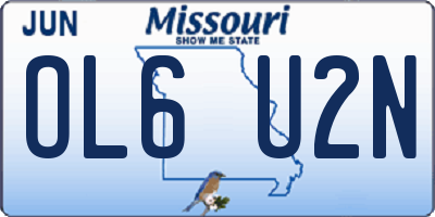 MO license plate OL6U2N