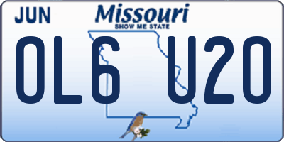MO license plate OL6U2O