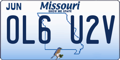 MO license plate OL6U2V