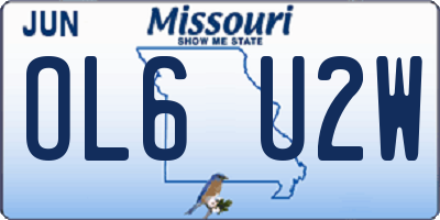 MO license plate OL6U2W