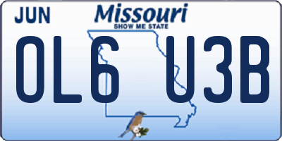 MO license plate OL6U3B