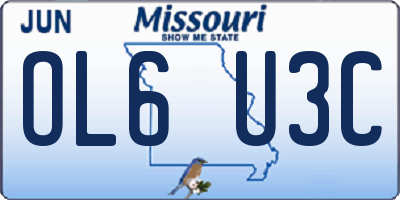 MO license plate OL6U3C