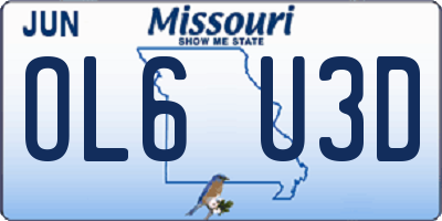 MO license plate OL6U3D