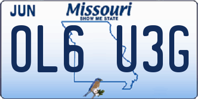 MO license plate OL6U3G