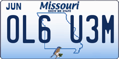 MO license plate OL6U3M