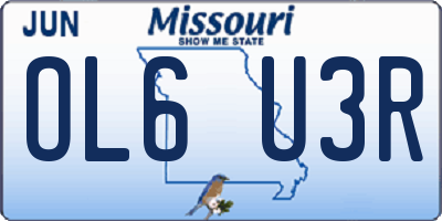 MO license plate OL6U3R