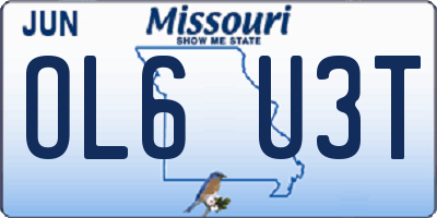 MO license plate OL6U3T
