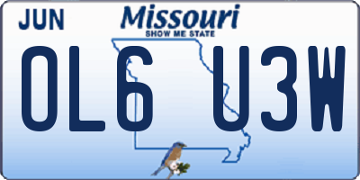 MO license plate OL6U3W