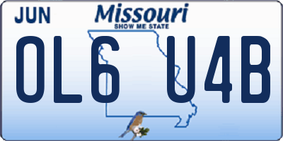 MO license plate OL6U4B