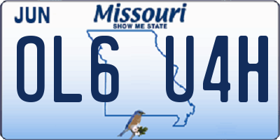 MO license plate OL6U4H