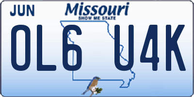 MO license plate OL6U4K