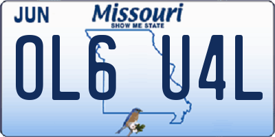MO license plate OL6U4L