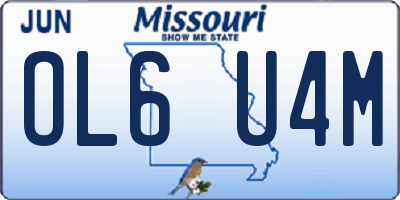 MO license plate OL6U4M