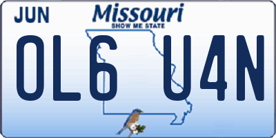 MO license plate OL6U4N